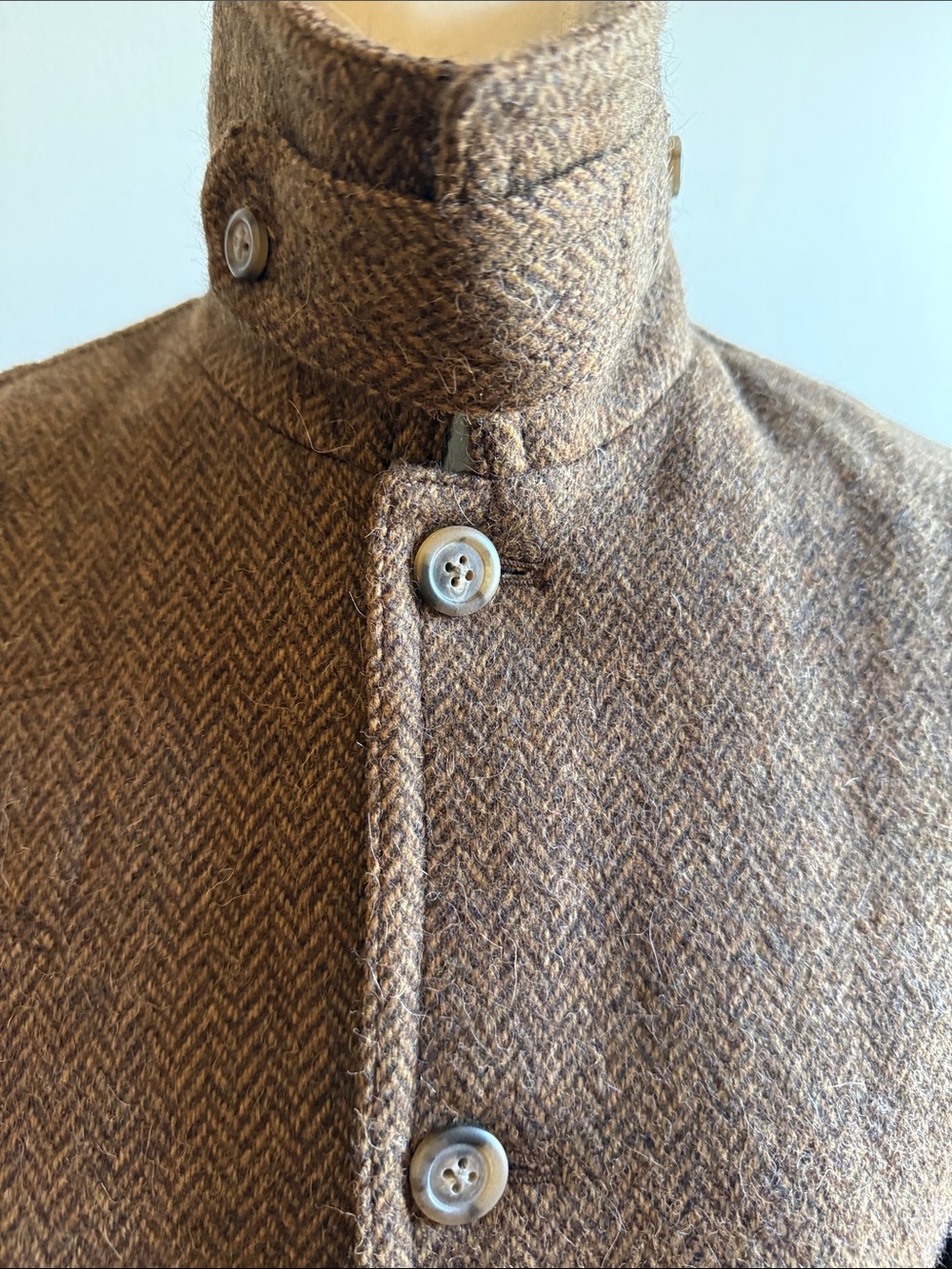Ralph Lauren Rugby Brown Herringbone Wool Blazer Jacket EUC Sz.8 Runs small - Picture 3 of 8